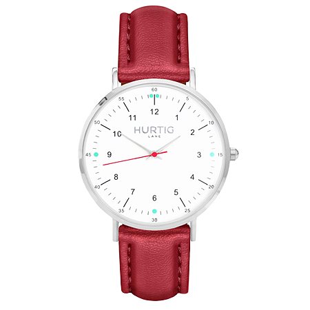 Moderna Watch Silver, White & Cherry Red via Shop Like You Give a Damn