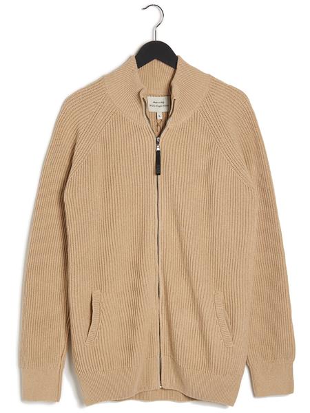 Cardigan Full Zip Knitted Tan from Shop Like You Give a Damn