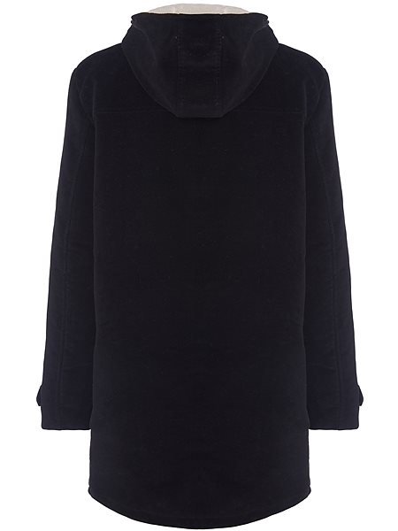 Duffle Coat Vegan Wool Black & Cream from Shop Like You Give a Damn