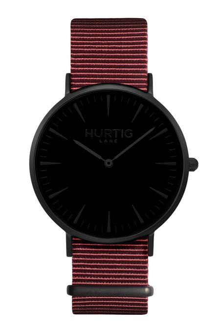 Montezuma Nato Watch All Black & Maroon