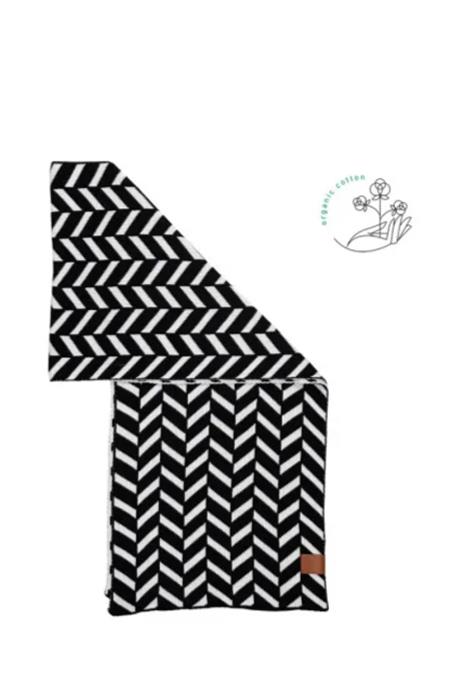 KABAK: Sjaal Effen Jacquard Zwart & Wit