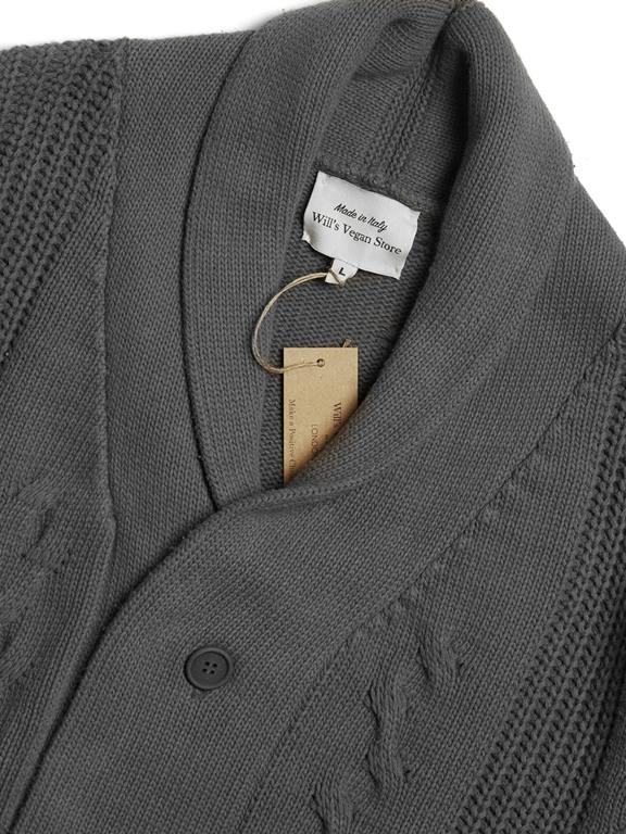 Will's Vegan Store Heren Vest Chunky Button Up Grijs