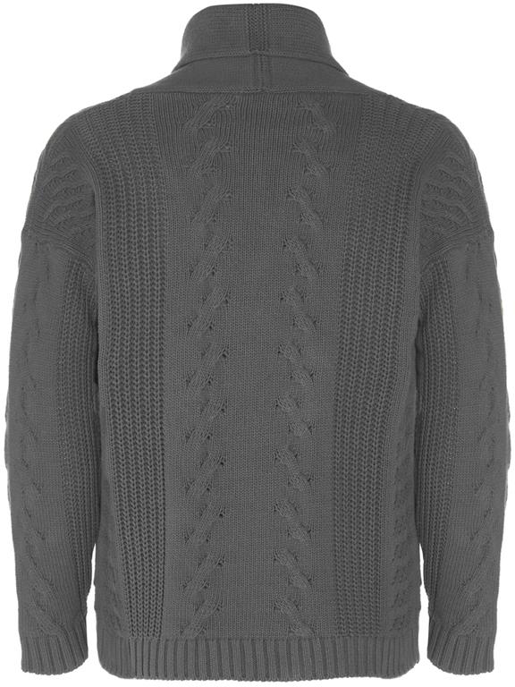 Will's Vegan Store Heren Vest Chunky Button Up Grijs