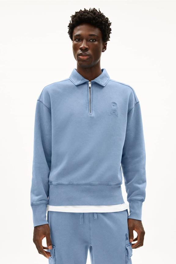 Zip Pullover Gmt Dye Troyer Blau