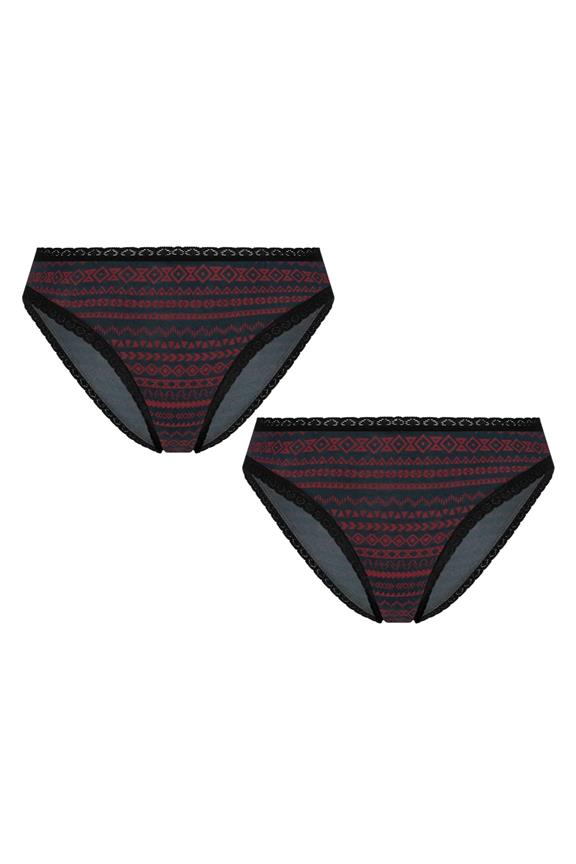 Multipack 2x Slips Tibetanisch Rot Und Marineblau Geometrisch