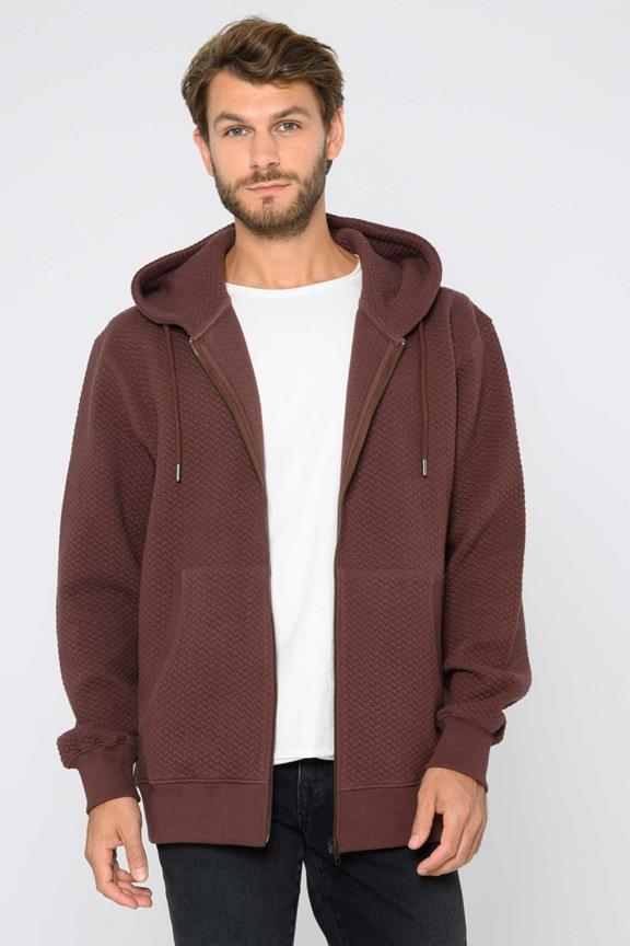 Zip Hoodie Structured Oversized Deep Mahogany