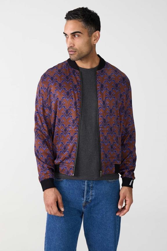 Jas Bomber Omkeerbaar Laslo Moka/Marineblauw