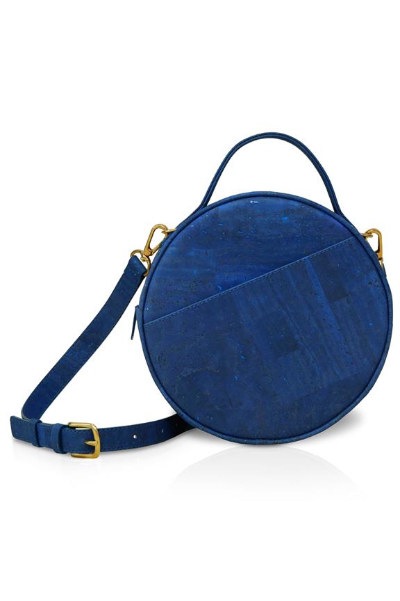 Sac Bandoulière Rond Beta Cork Bleu