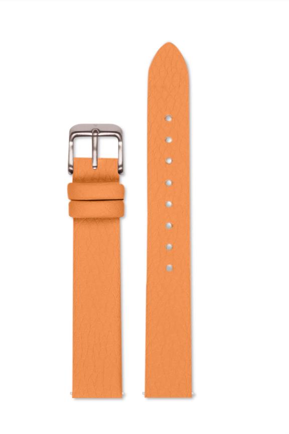Uhrenarmband Gebrannt Orange 16mm Mit Gebürsteter Silberschließe