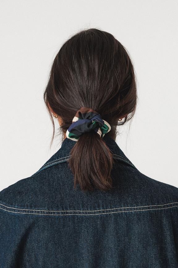 Scrunchie Spitze Mehrfarbig Marine/Braun