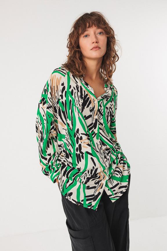 Hemd Amagoia Mehrfarbig Grün/Schwarz