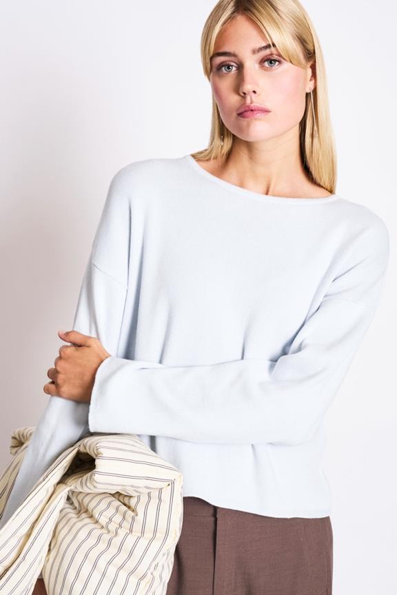 Leichter Strickpullover Williamsburg Eisblau