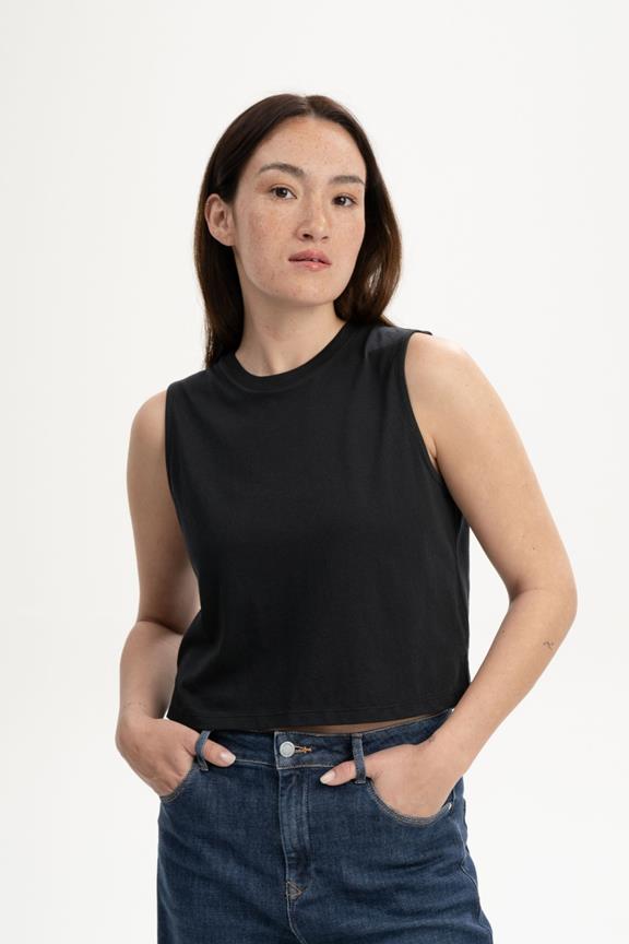 Tank Top Cropped Rushi Schwarz