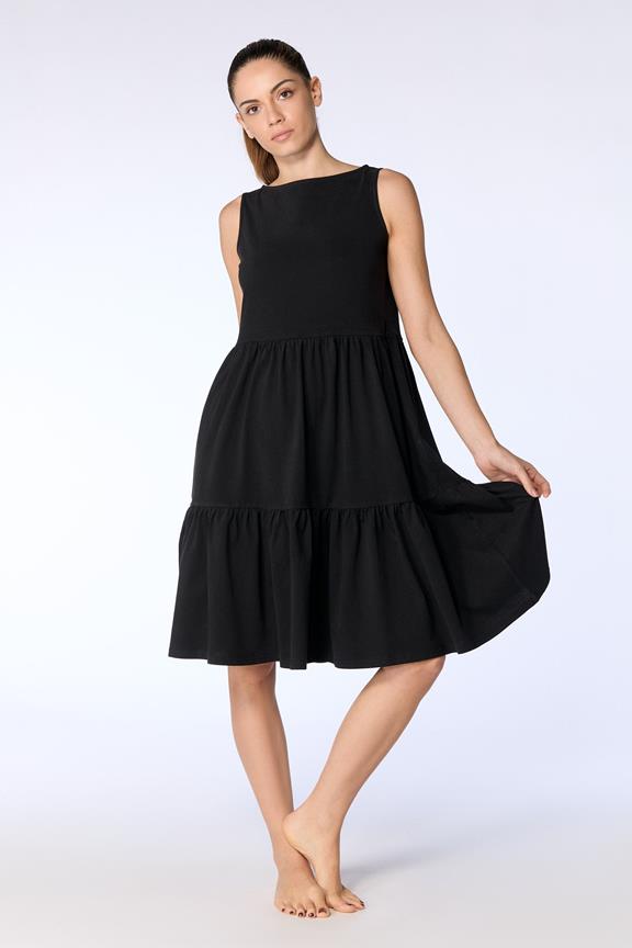 Kleid Gerüscht Schwarz