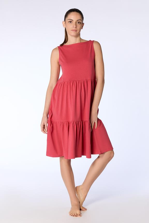 Kleid Mit Rüschen Kardinalrot