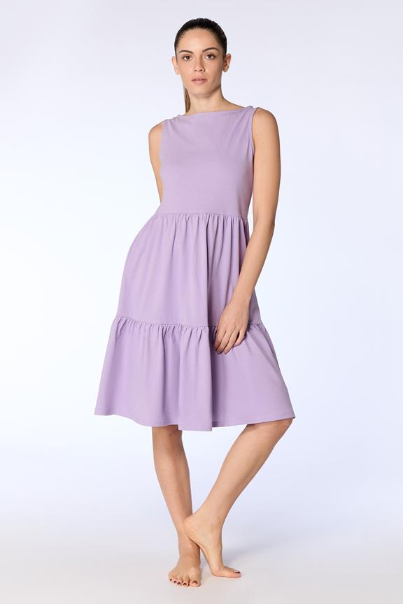 Kleid Gerüscht Lila