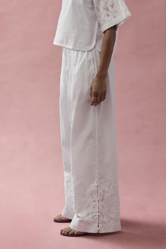 Broek Moonflower Embroidered Very White