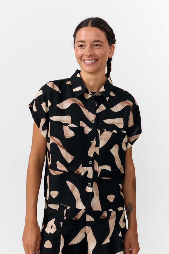 Shirt Amur Print Stones Black