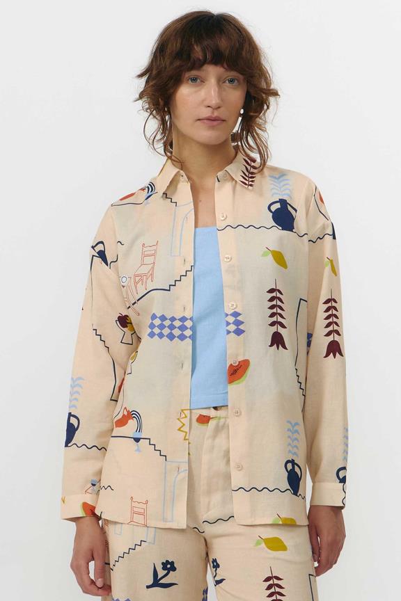 Shirt Ter Print Holiday Beige