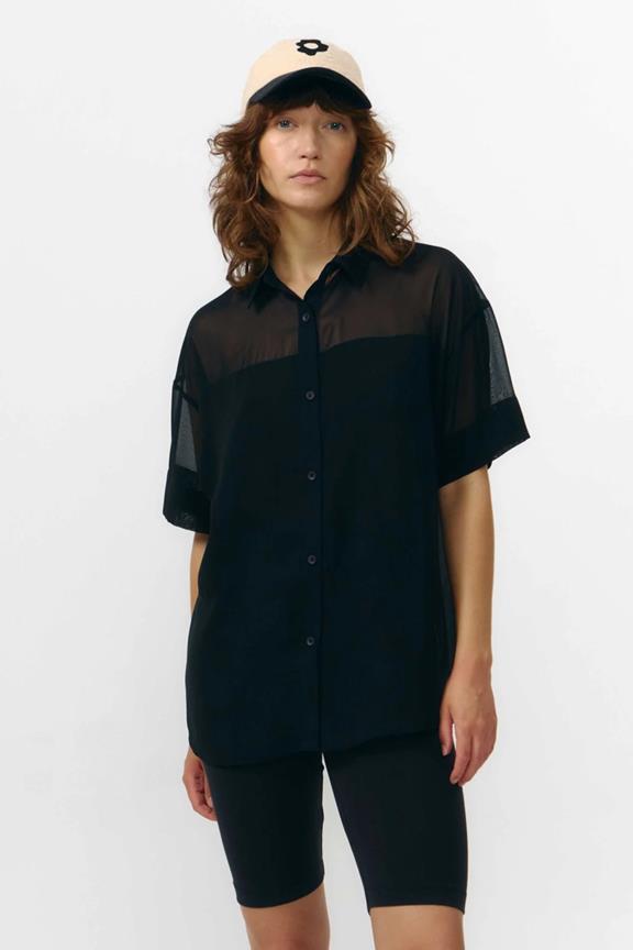 Shirt Minab Schiffon Zwart