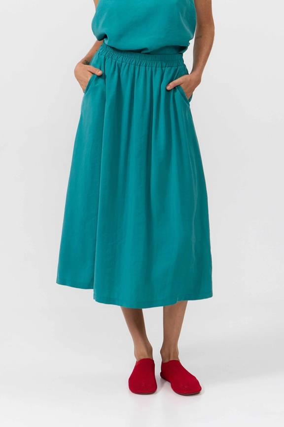 green emerald velvet dress Whimsy and Row Women's Millie Skirt - Blue