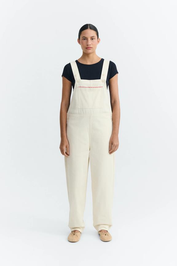 Jumpsuit Light Hand Embroidered Denim Ecru