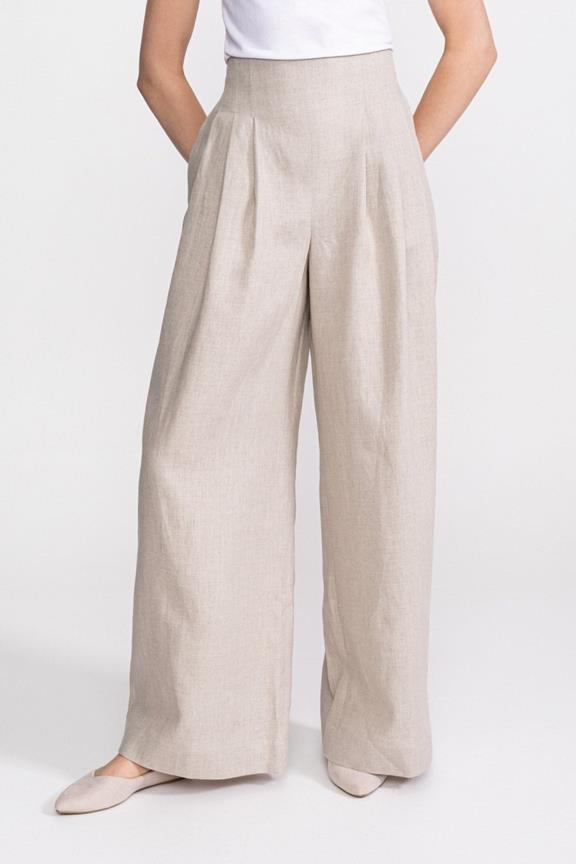 Broek Met Hoge Taille Deva Beige