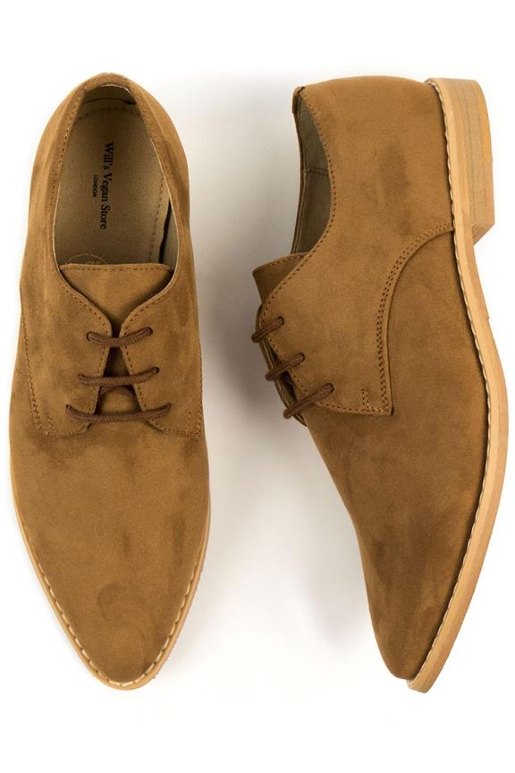 Derby's Point Toe Braun Vegan Wildleder