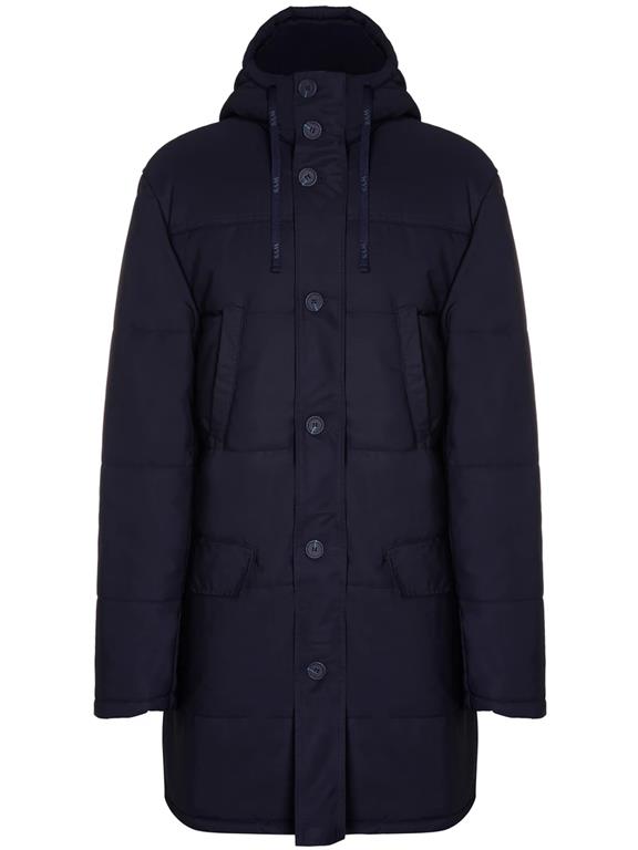 Will's Vegan Store Heren Gewatteerde Parka Donkerblauw