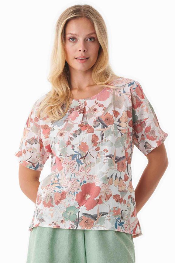 Voile Bluse Mit Floralem Muster