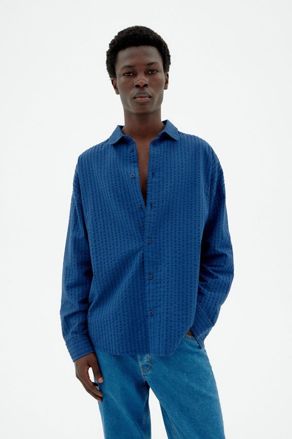 Shirt Seersucker Haru Blue