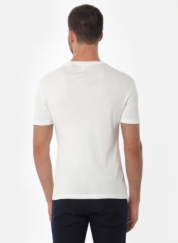 ORGANICATION Geribbeld T-Shirt Wit