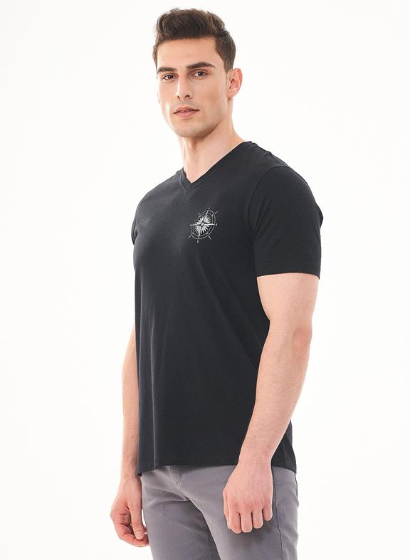 ORGANICATION T-Shirt Kompas Zwart