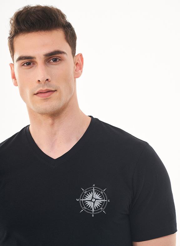 ORGANICATION T-Shirt Kompas Zwart