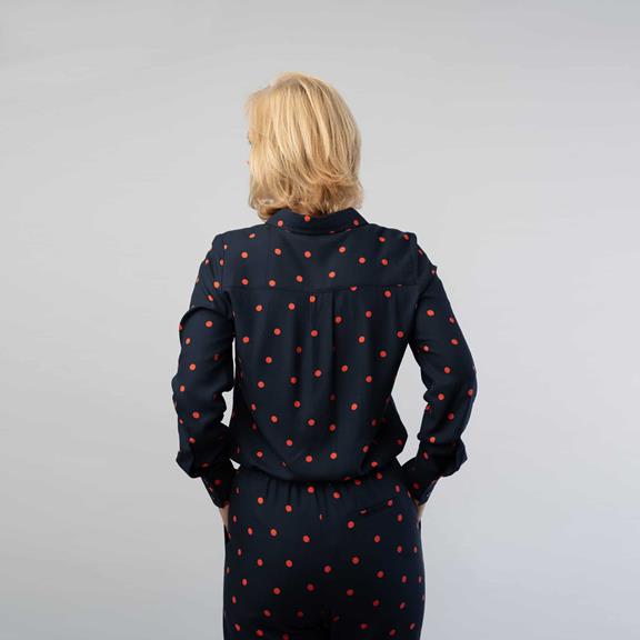 Marjolein Elisabeth Mees Navy Dots Bluse