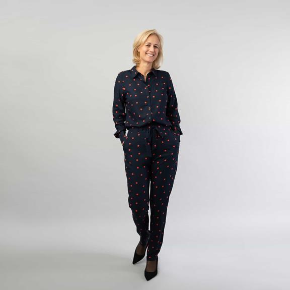 Marjolein Elisabeth Mees Navy Dots Bluse