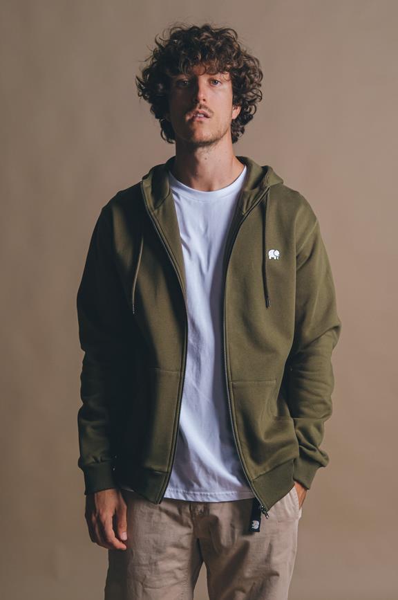 Zip Hoodie Essential Dark Olive