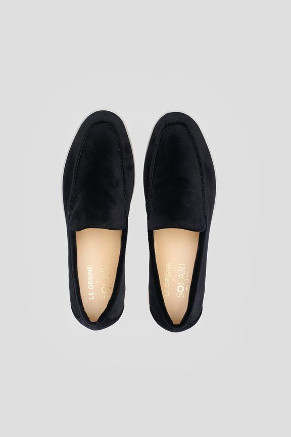 Solari Milano Loafer Samt Schwarz