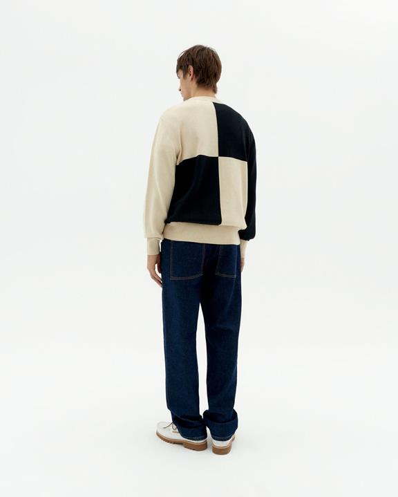 Thinking MU Strickpullover Khem Schwarz & Beige 
