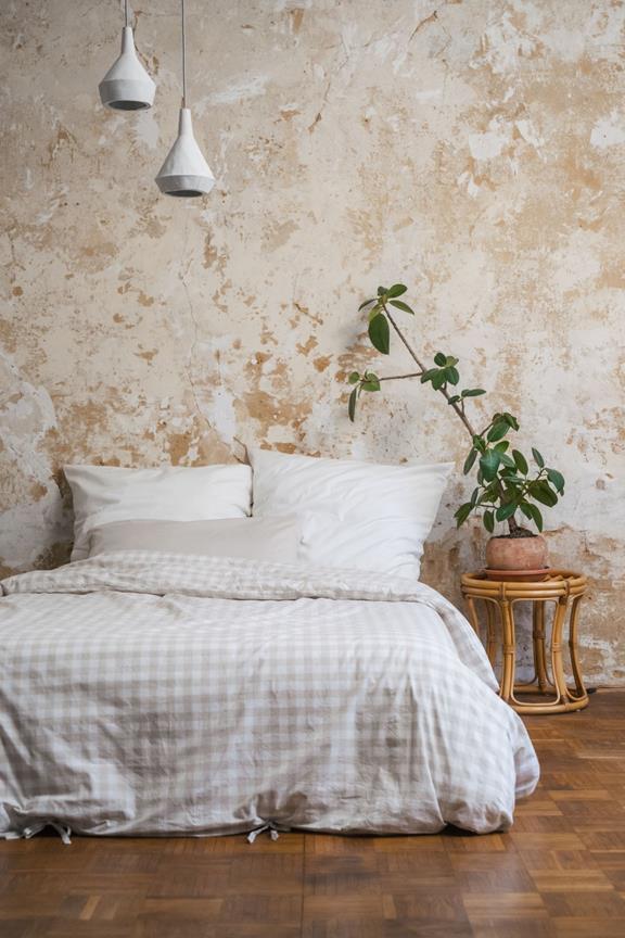 Bettwäsche-Set Majuli Check Birch / Natural White 