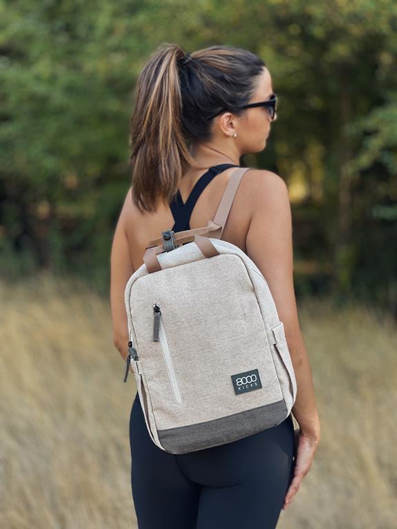8000kicks Backpack Small Beige And Green
