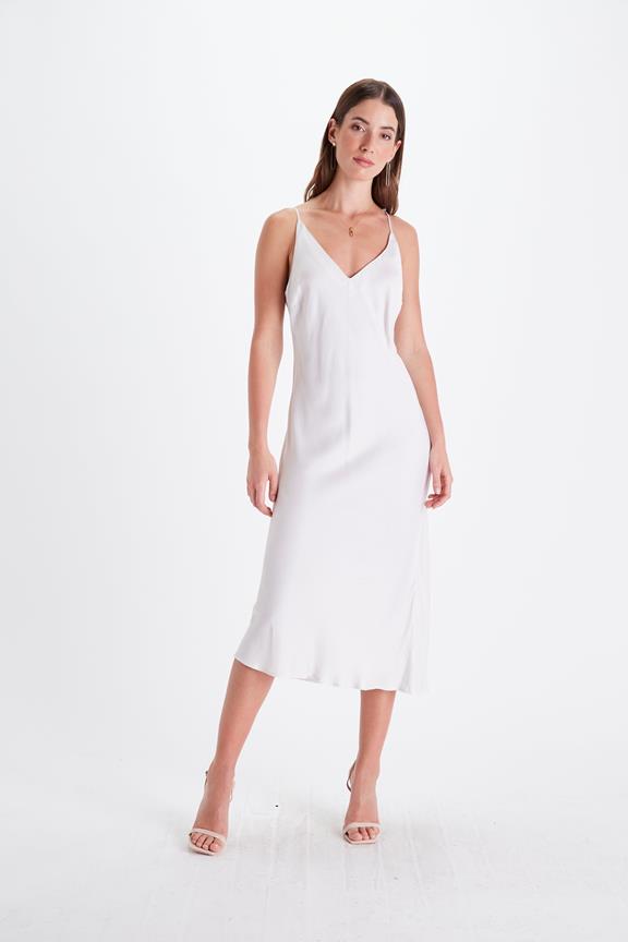Neu Nomads Slip Dress Bias Schneeweiß