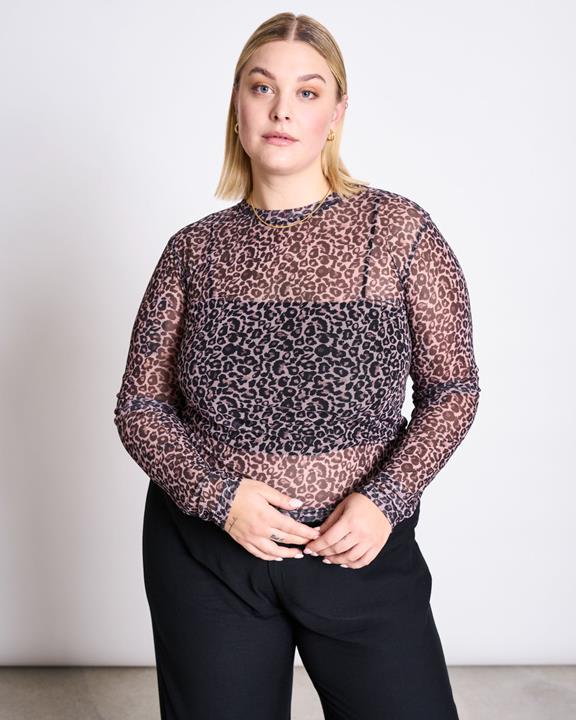 JAN 'N JUNE Lange Mouwen Mesh Dora Leo Print