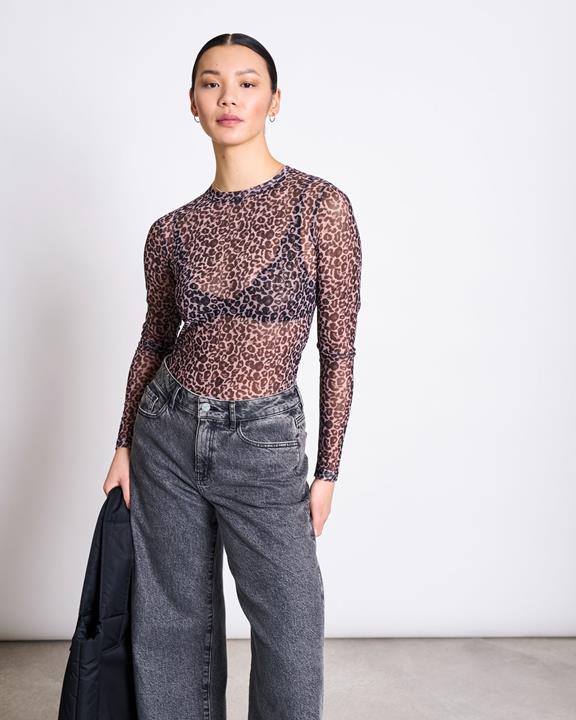 JAN 'N JUNE Lange Mouwen Mesh Dora Leo Print