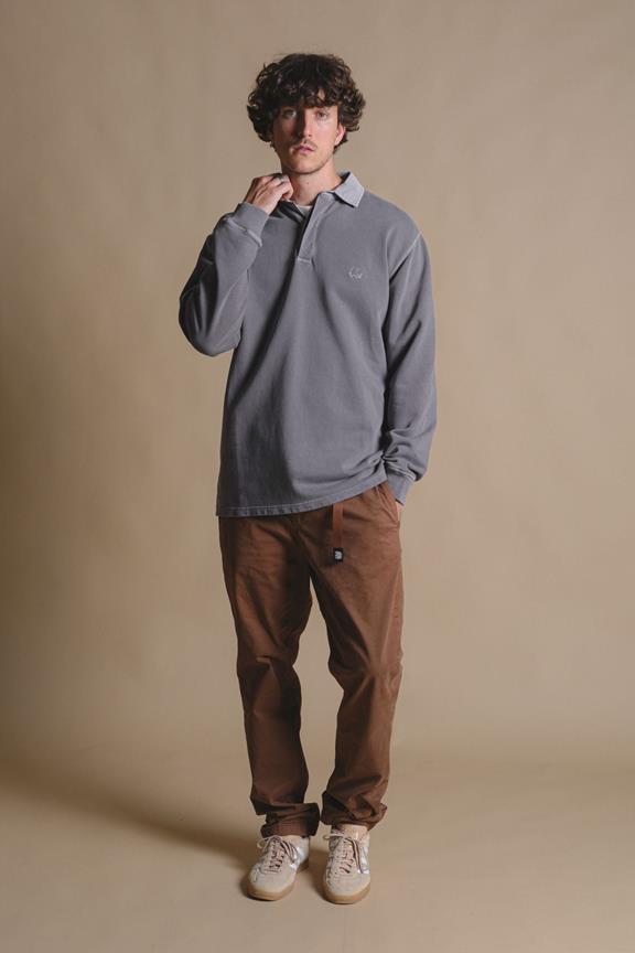 Trendsplant Pullover Polo Essential Pigment Zinn Grau