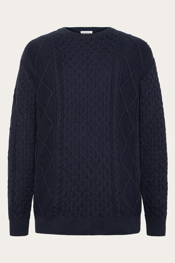 Knit Sweater Cable Night Sky Navy