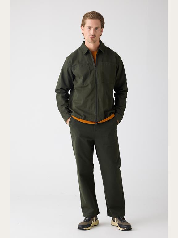 KnowledgeCotton Apparel Chino-Hose Flint Wide Forrest Night Green