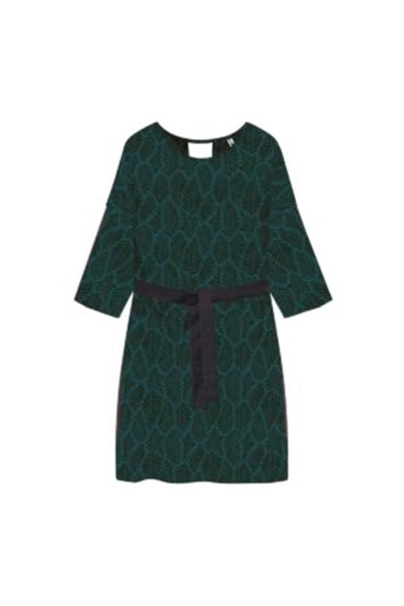 Dress Pura Petrol Black Leaf Pattern