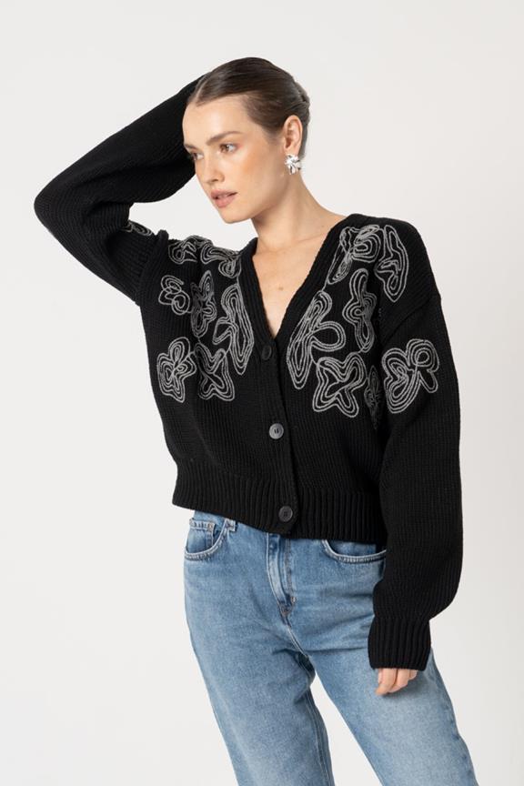 Cardigan Leylah Black Grey