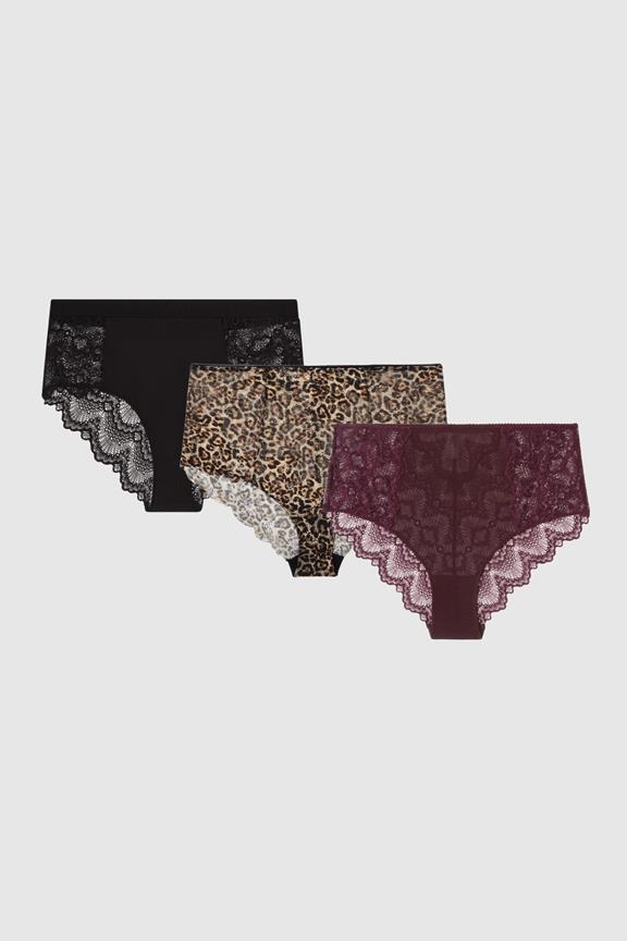 Multipack 3x Briefs Lace Highwaist Multicolor 